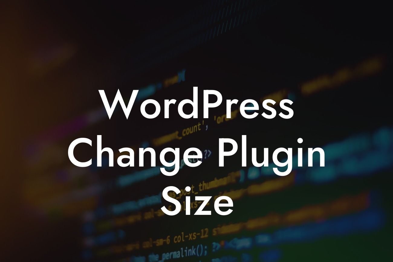 WordPress Change Plugin Size