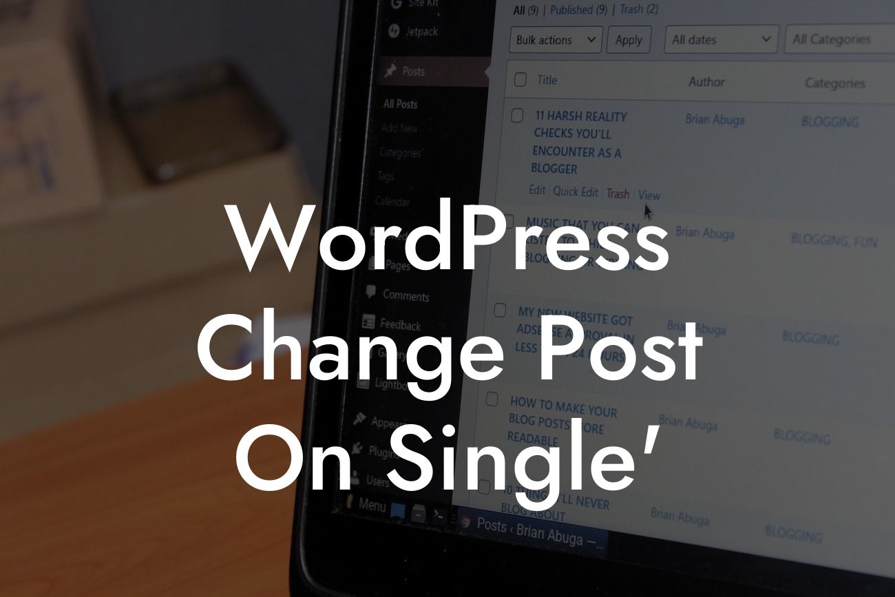 WordPress Change Post On Single'
