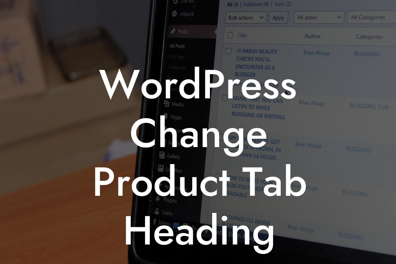 WordPress Change Product Tab Heading