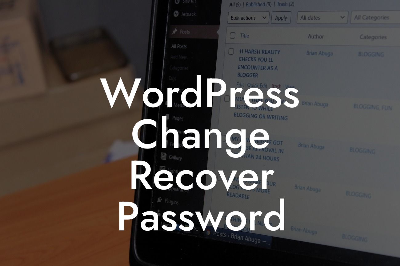 WordPress Change Recover Password