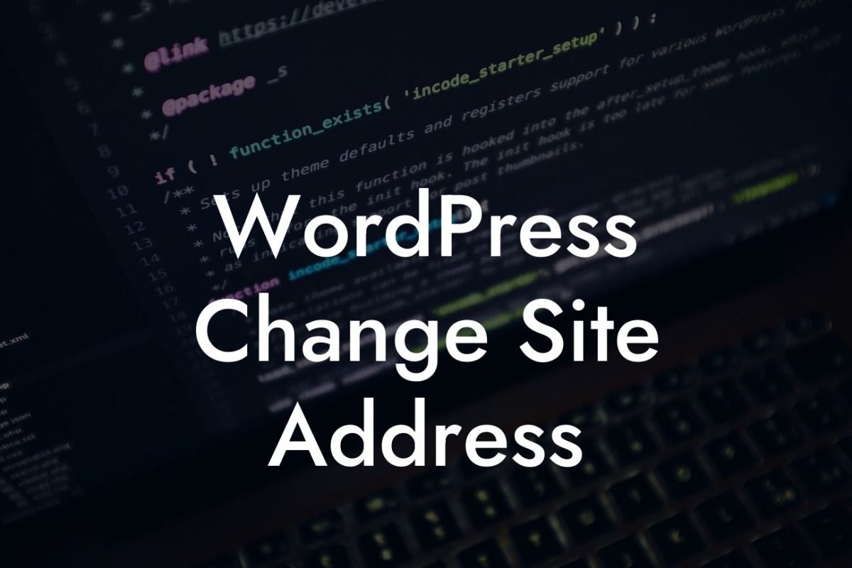 WordPress Change Site Address