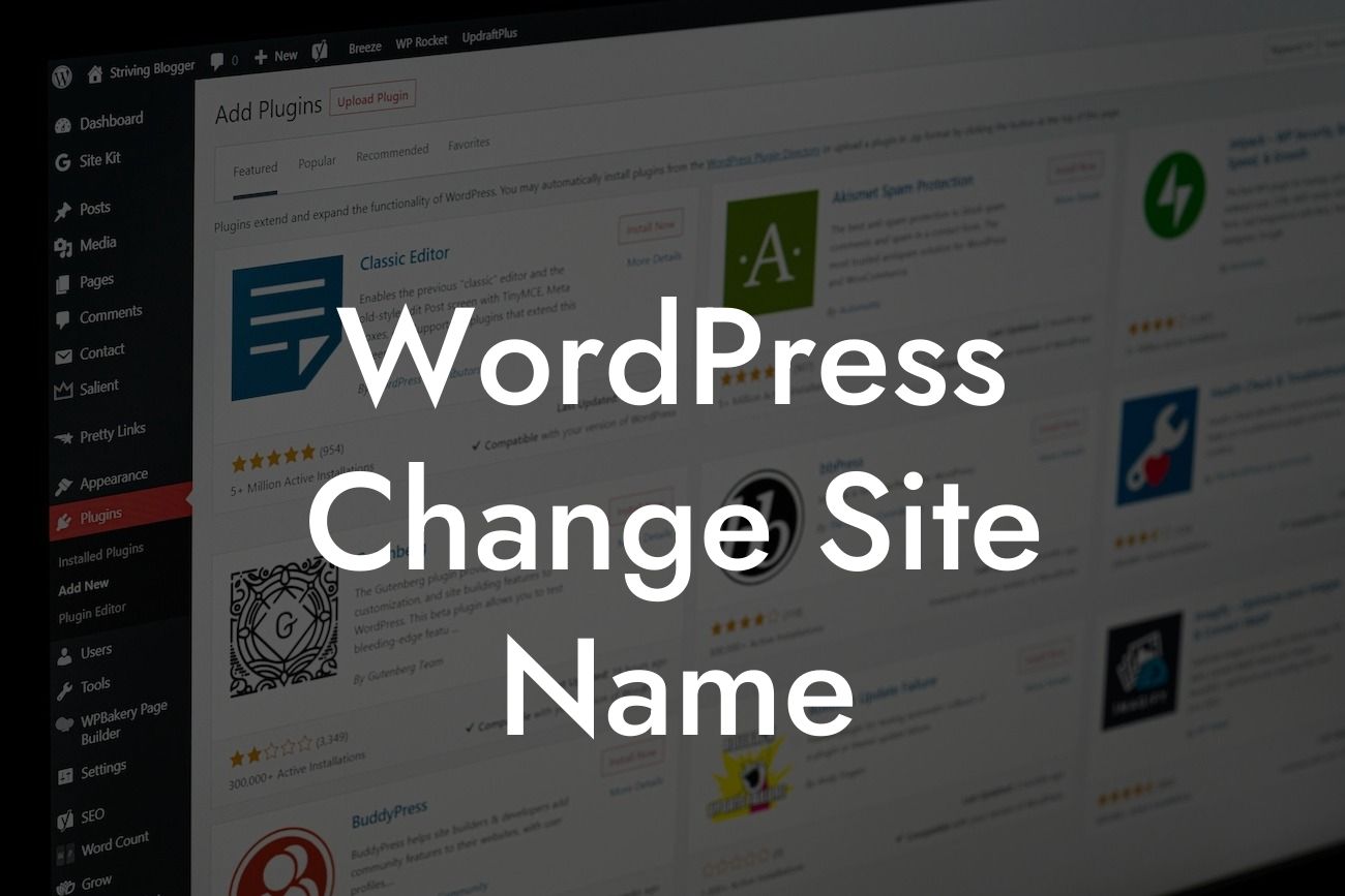 WordPress Change Site Name