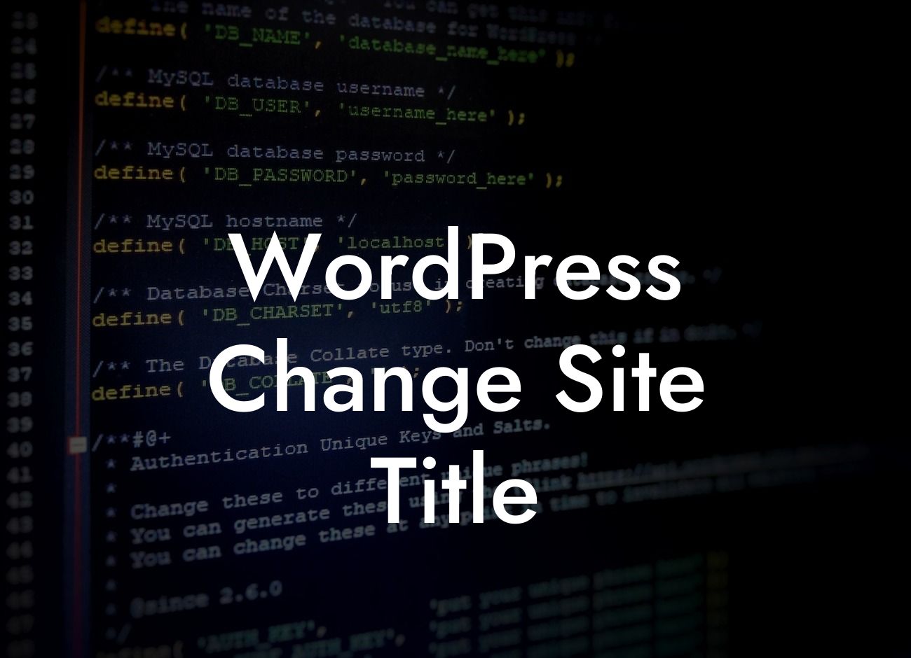 WordPress Change Site Title