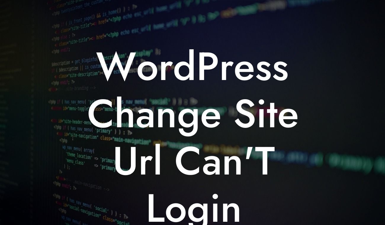 WordPress Change Site Url Can'T Login