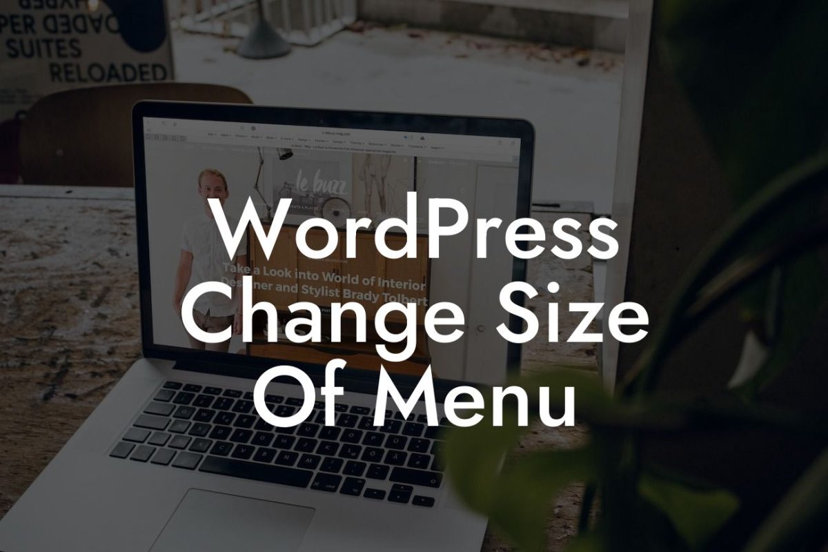 WordPress Change Size Of Menu