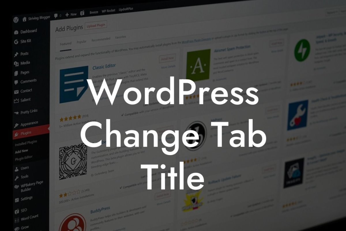 WordPress Change Tab Title