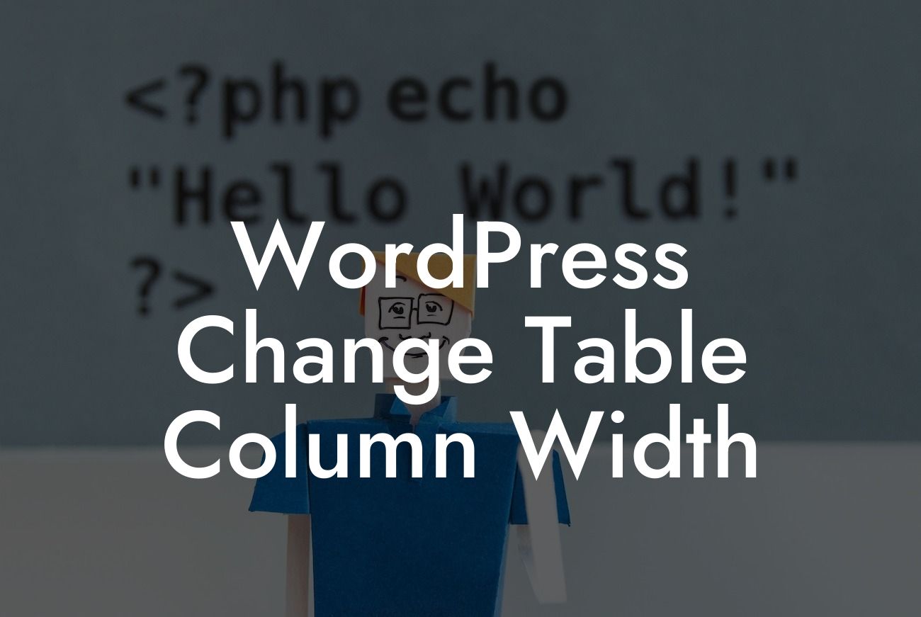 WordPress Change Table Column Width