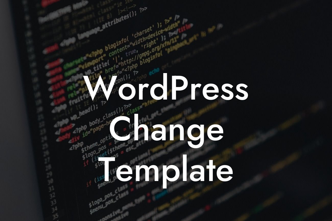 WordPress Change Template