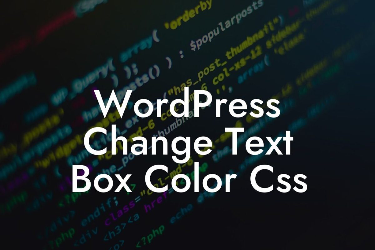 WordPress Change Text Box Color Css