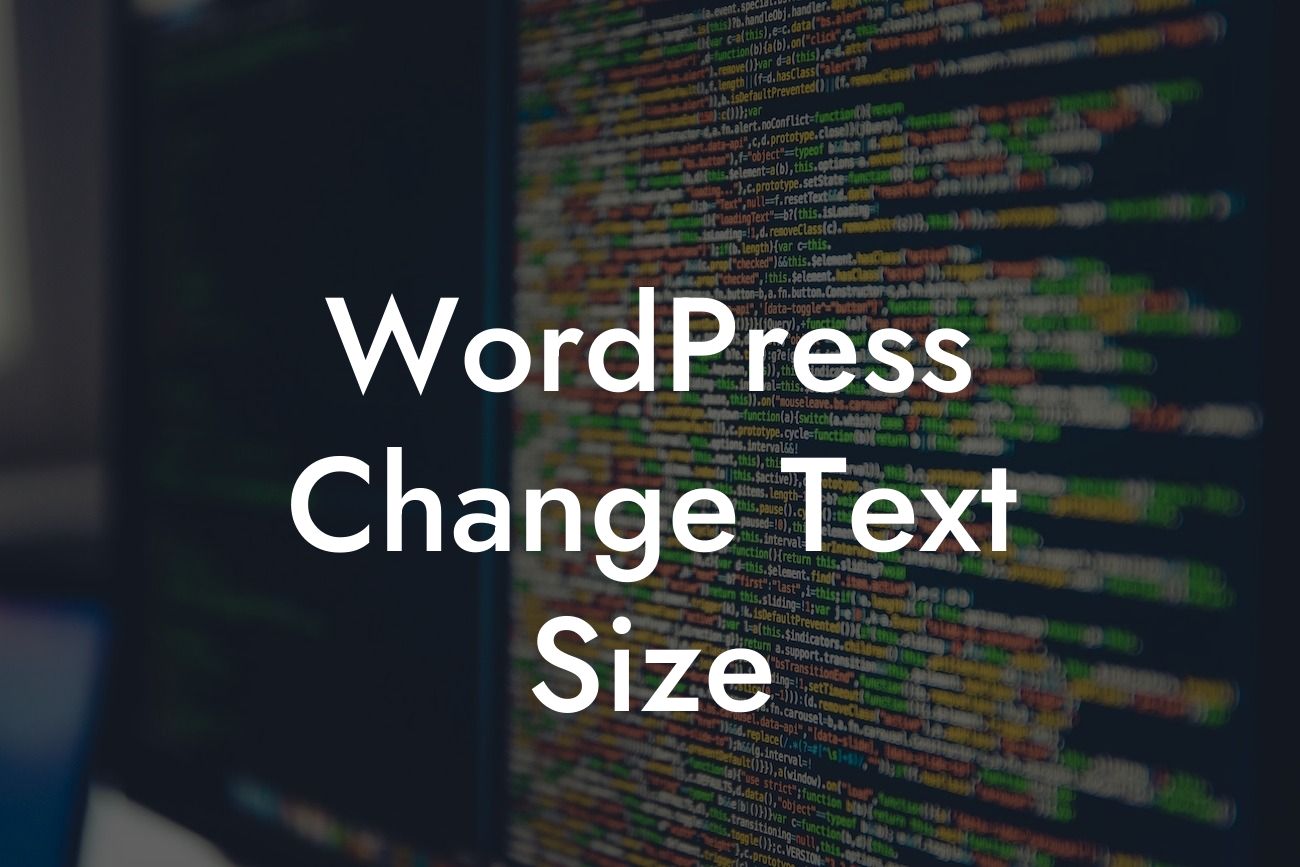 WordPress Change Text Size