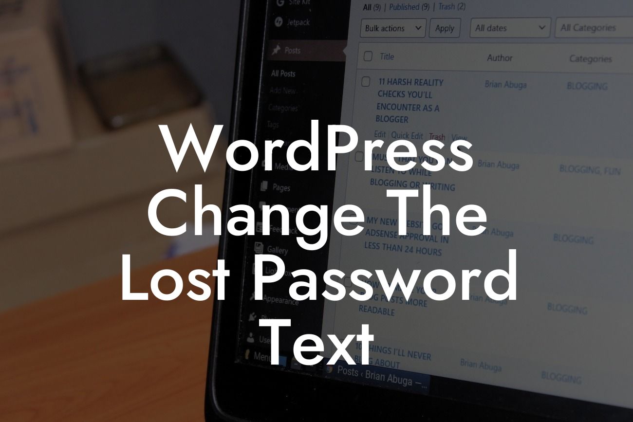 WordPress Change The Lost Password Text