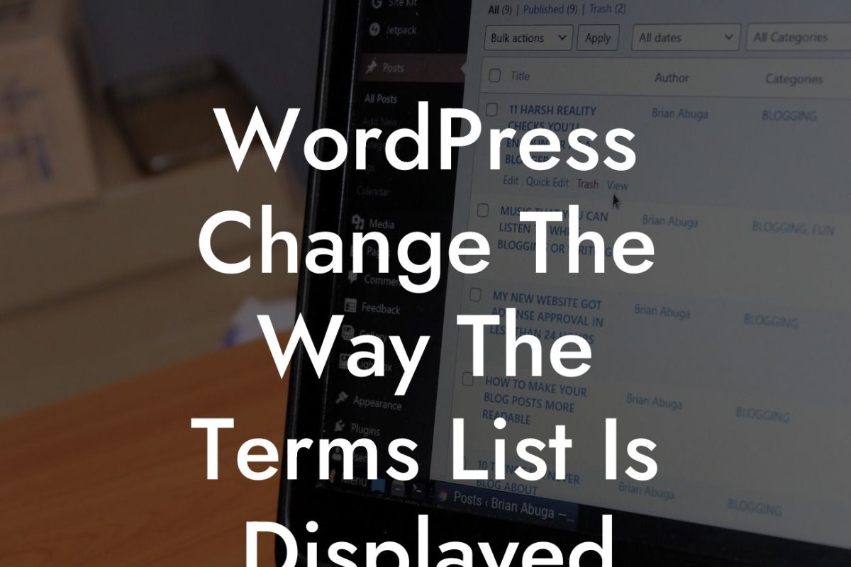 WordPress Change The Way The Terms List Is Displayed