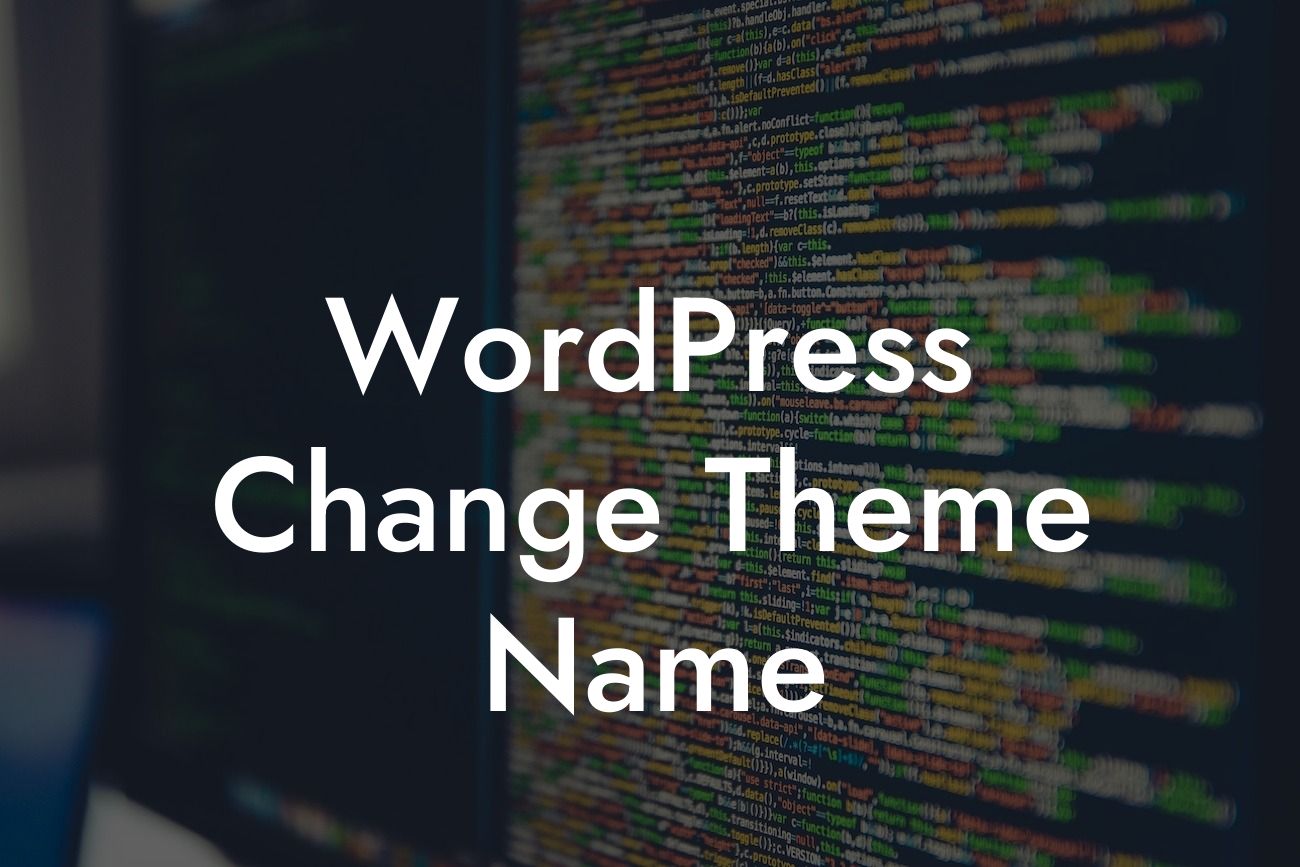 WordPress Change Theme Name