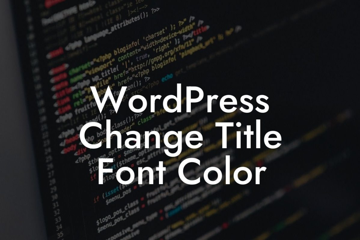 WordPress Change Title Font Color