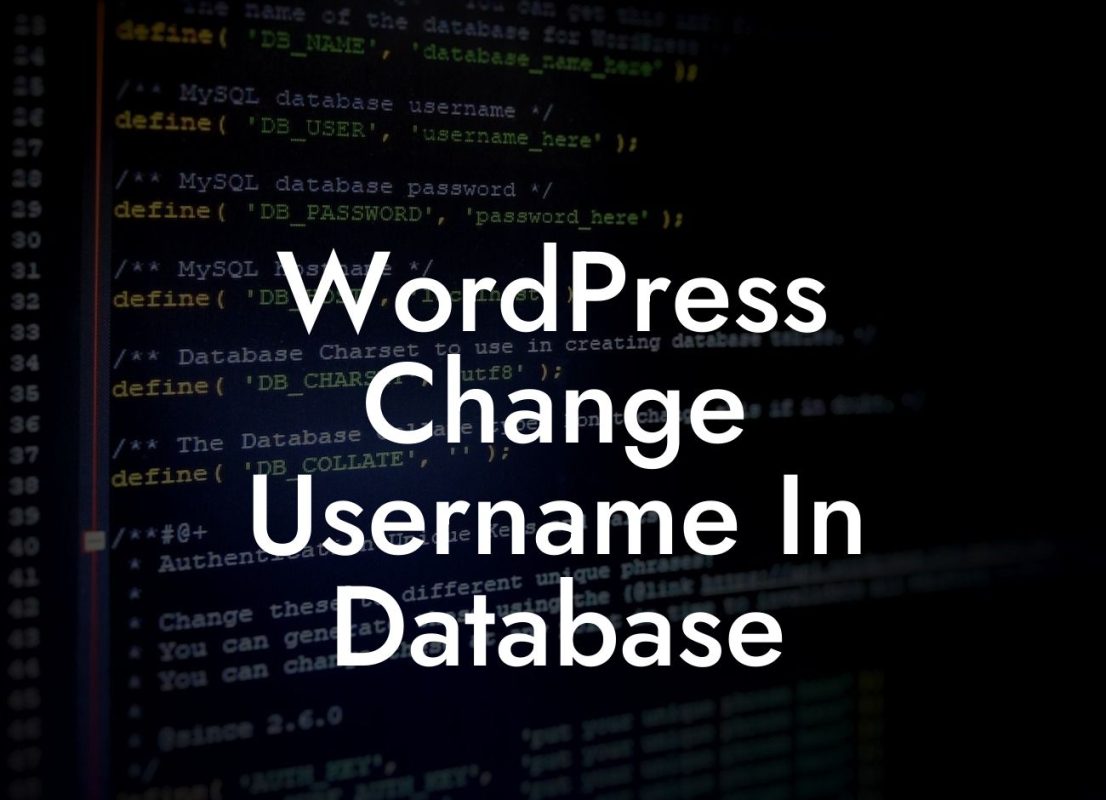 WordPress Change Username In Database