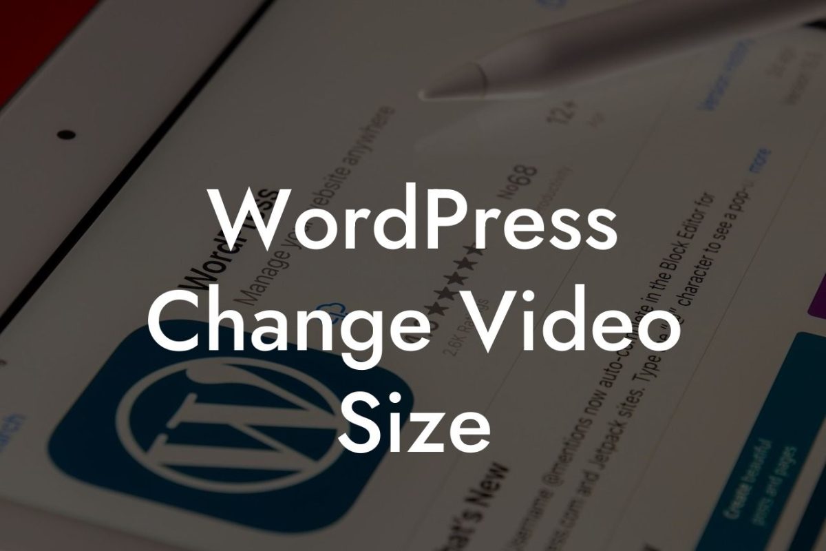 WordPress Change Video Size