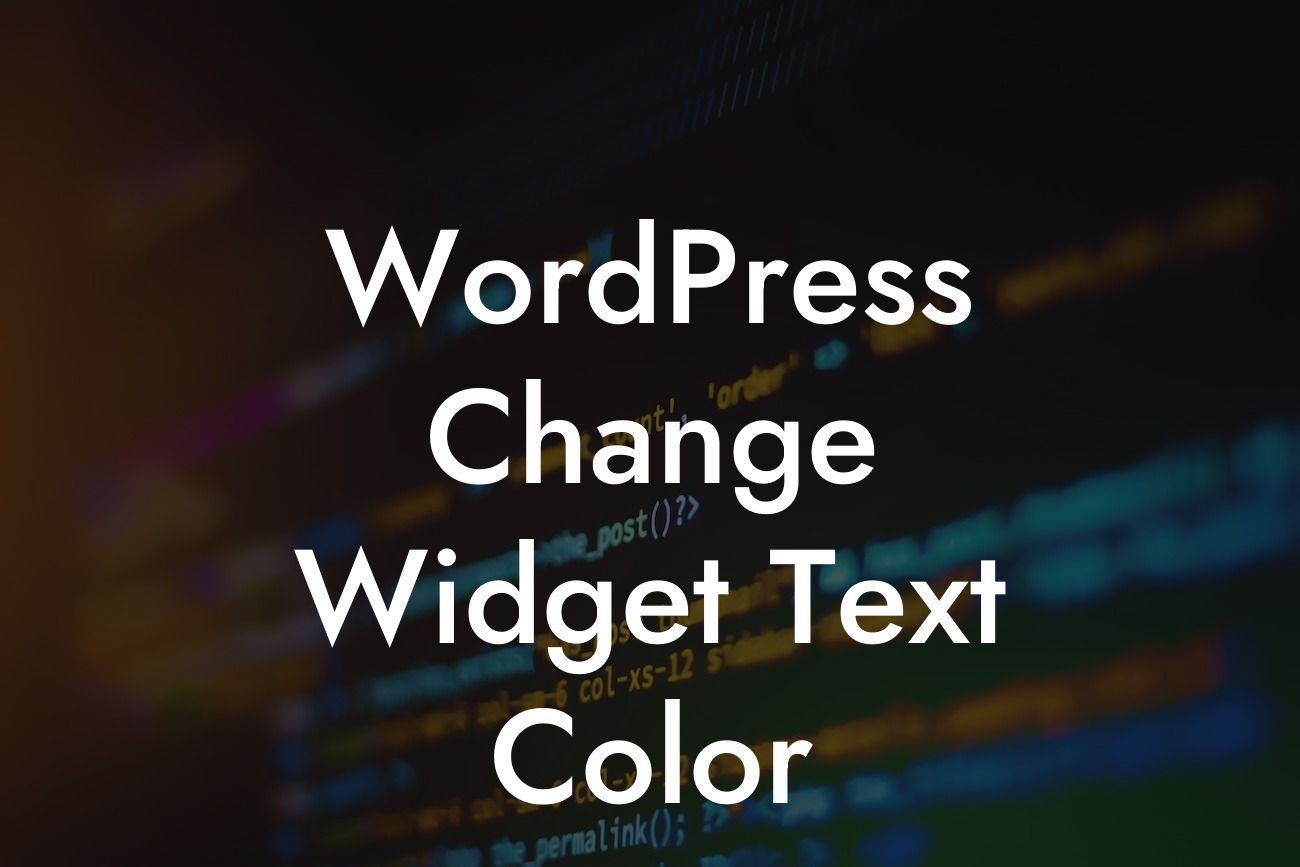 WordPress Change Widget Text Color