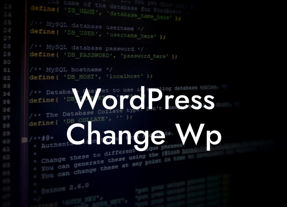 WordPress Change Wp