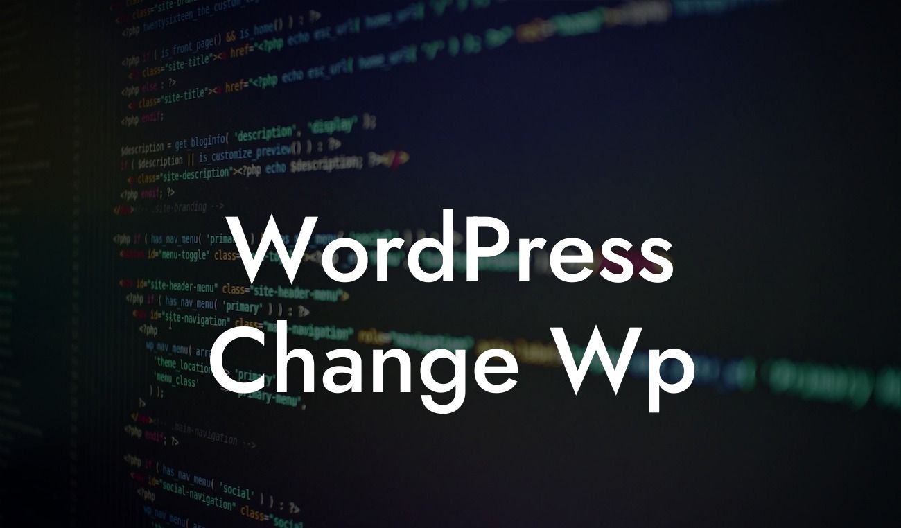 WordPress Change Wp