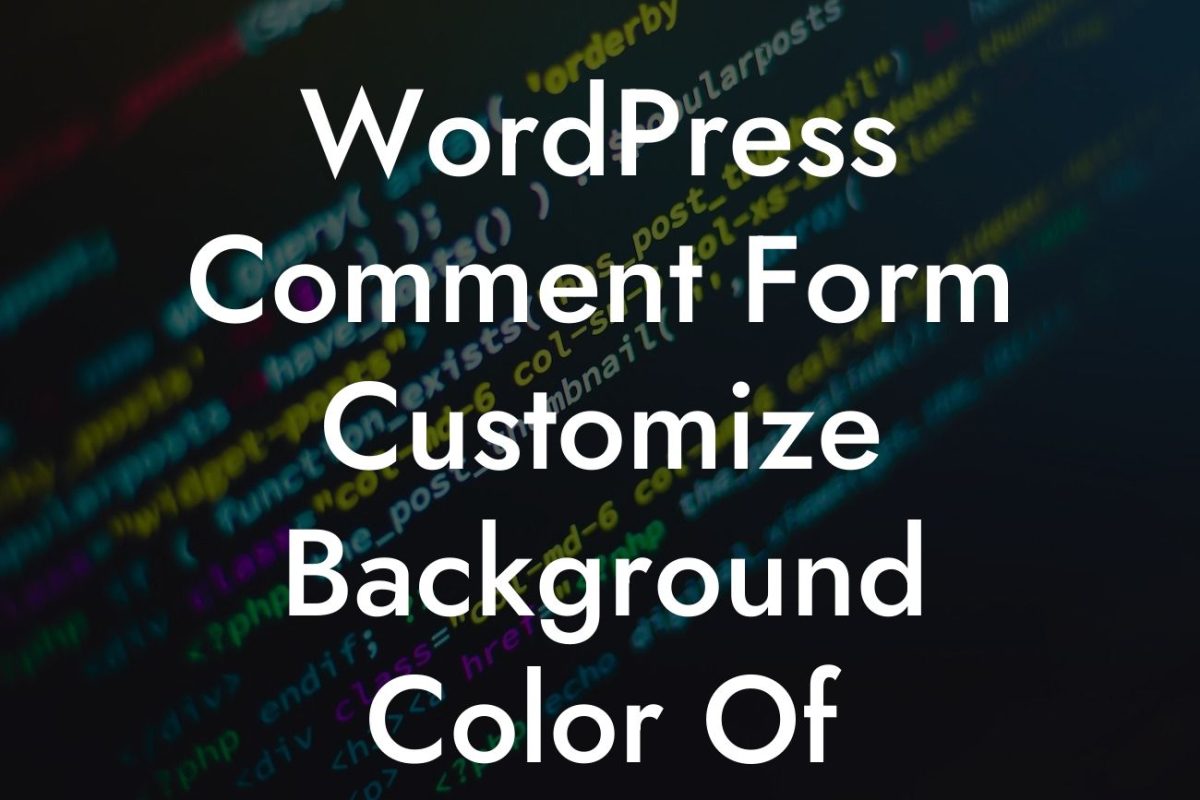 WordPress Comment Form Customize Background Color Of Response