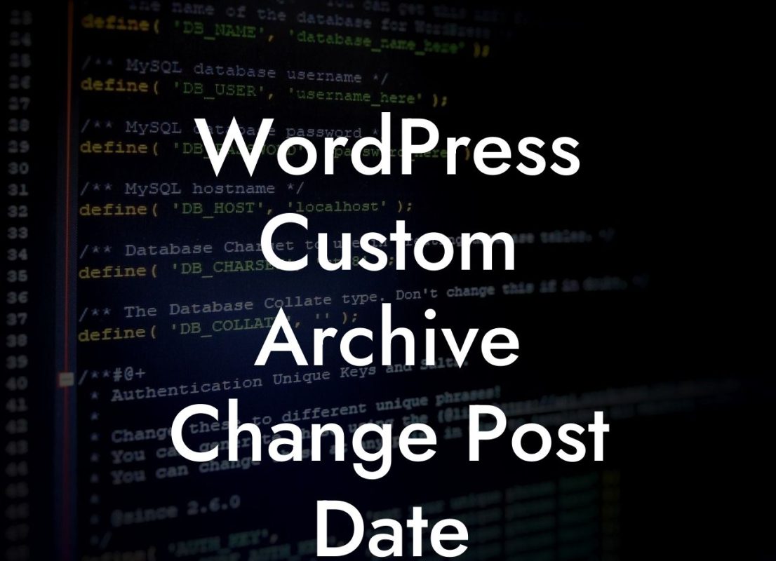 WordPress Custom Archive Change Post Date