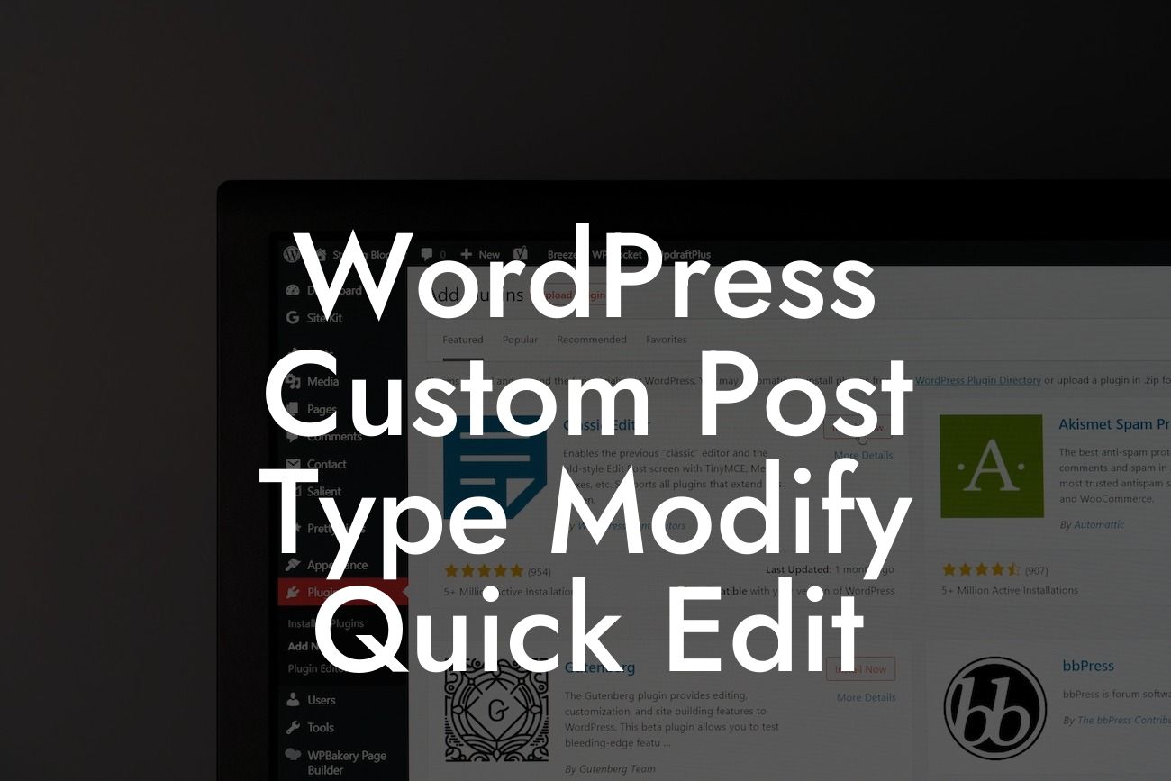 WordPress Custom Post Type Modify Quick Edit