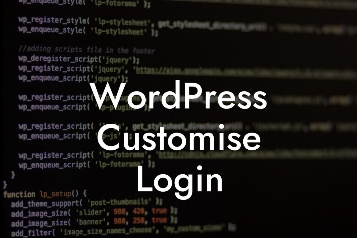 WordPress Customise Login