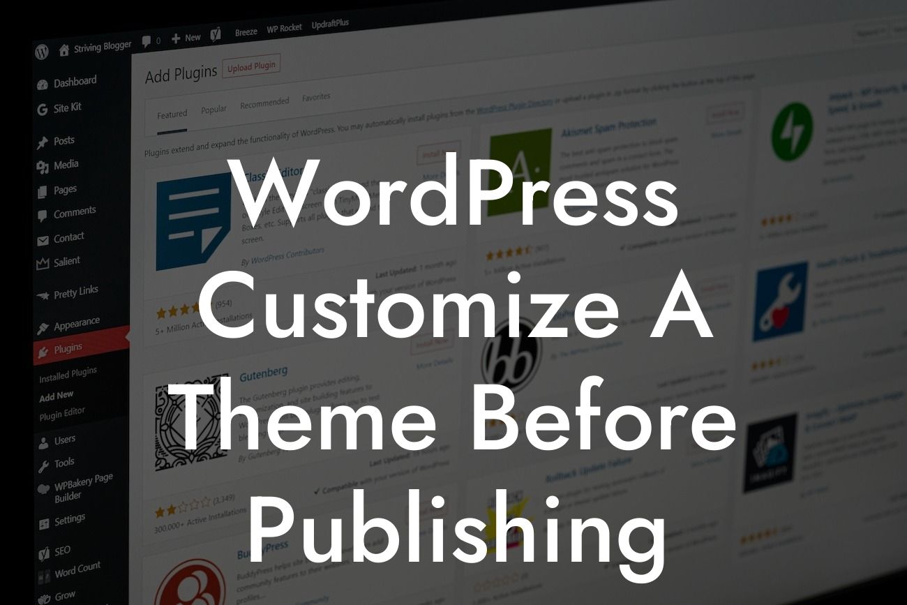 WordPress Customize A Theme Before Publishing