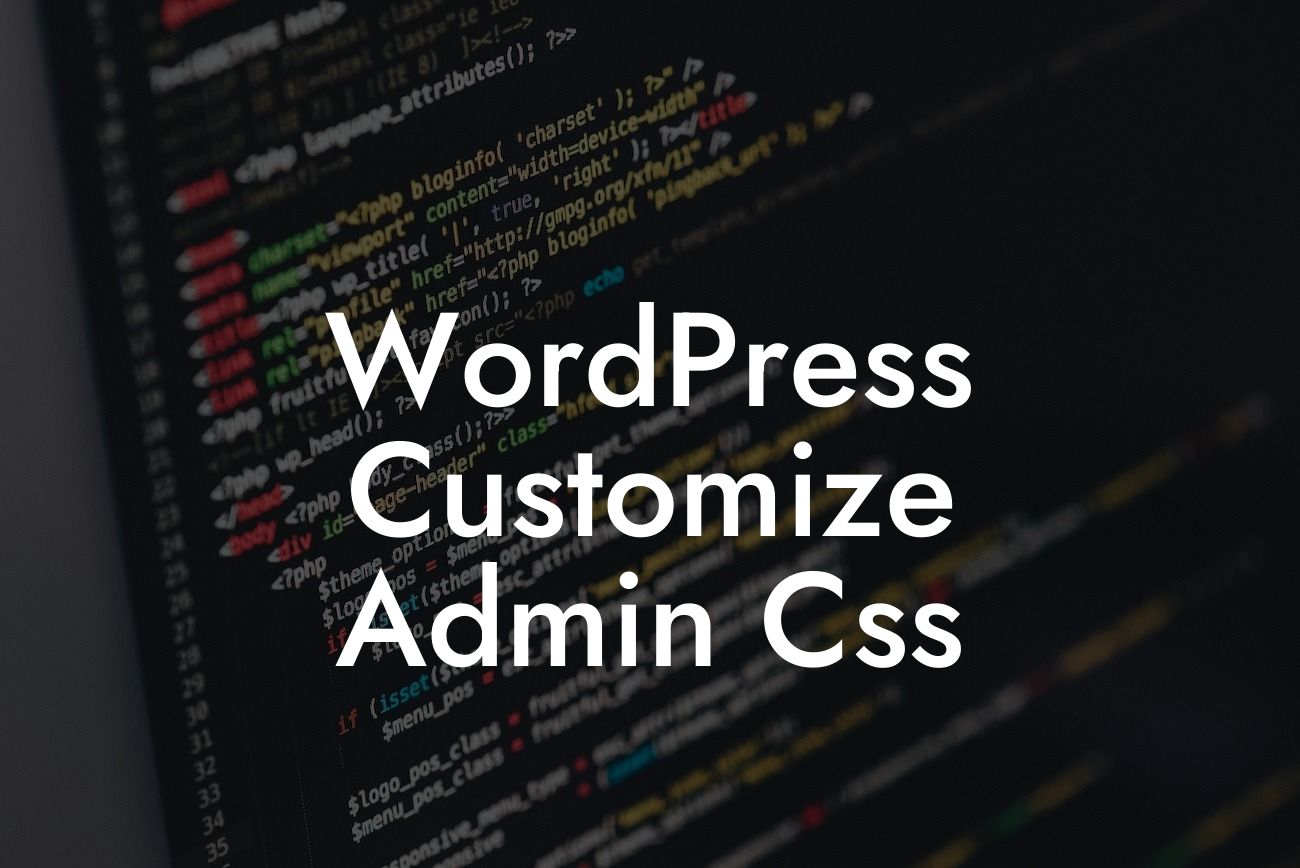 WordPress Customize Admin Css