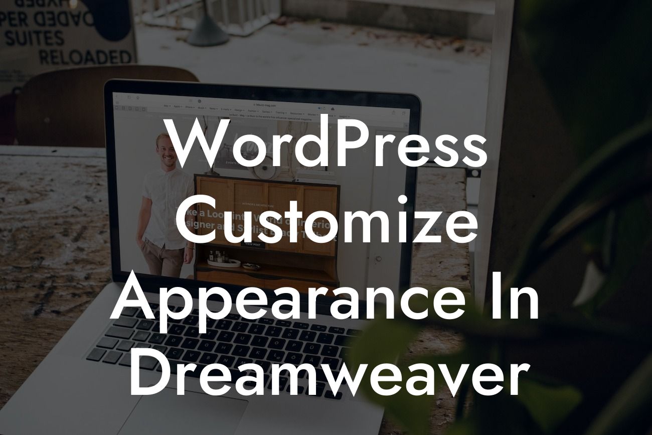 WordPress Customize Appearance In Dreamweaver