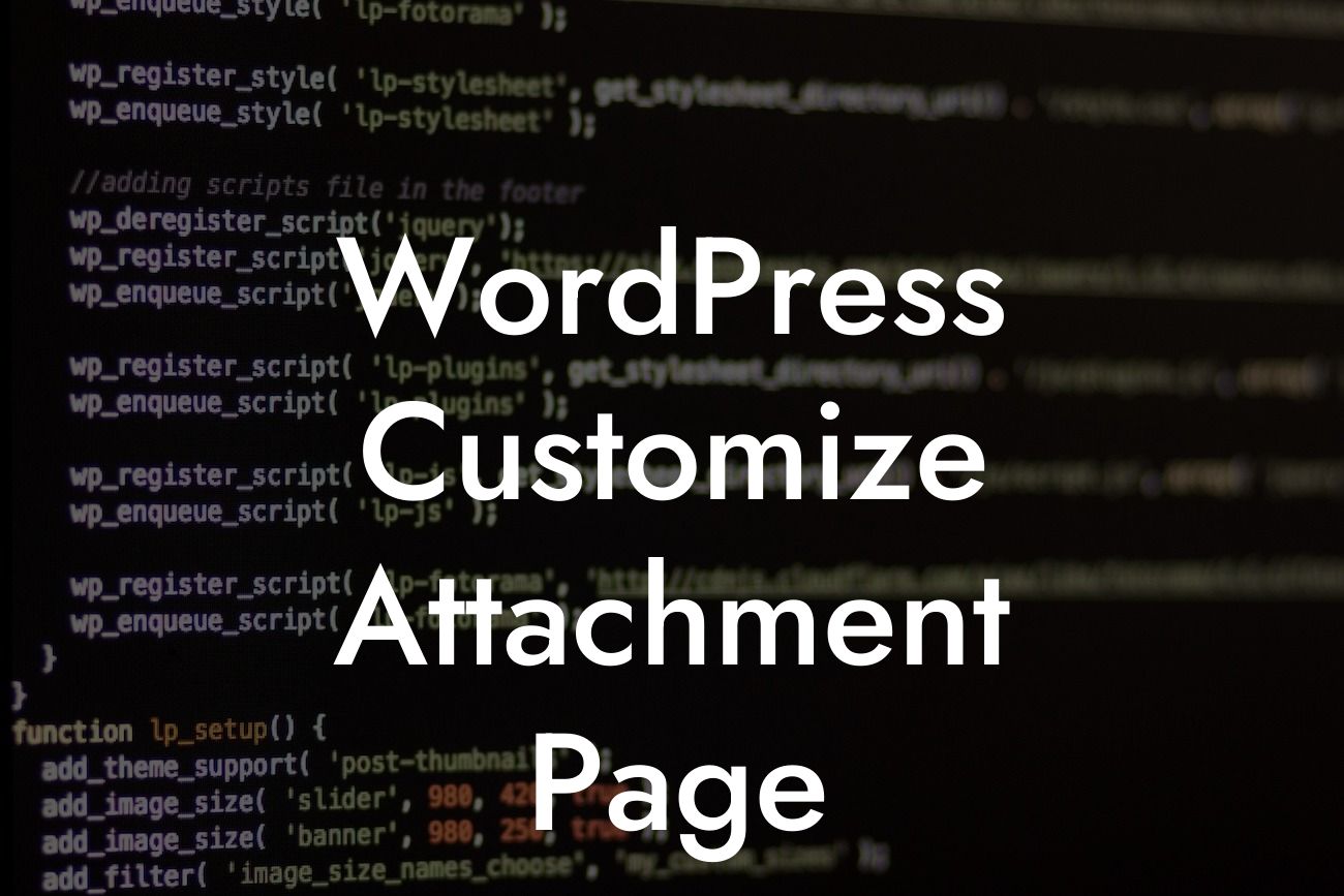 WordPress Customize Attachment Page