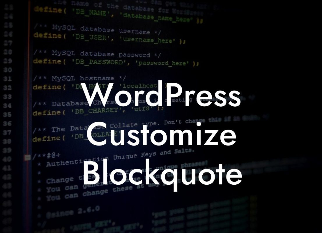 WordPress Customize Blockquote