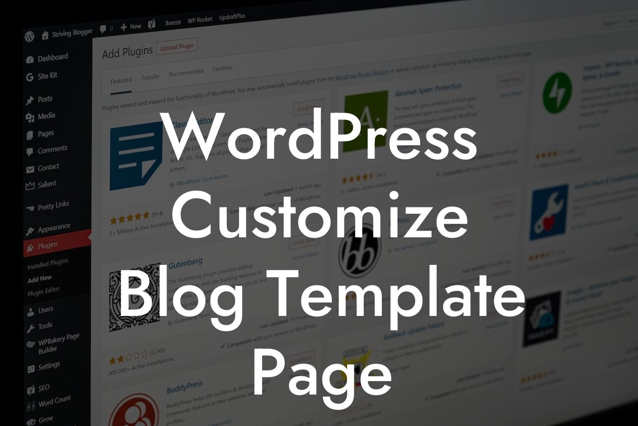 WordPress Customize Blog Template Page