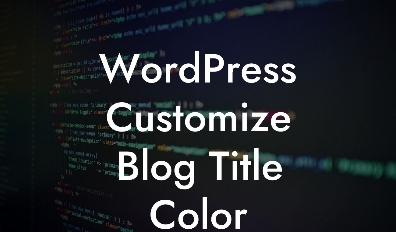 WordPress Customize Blog Title Color