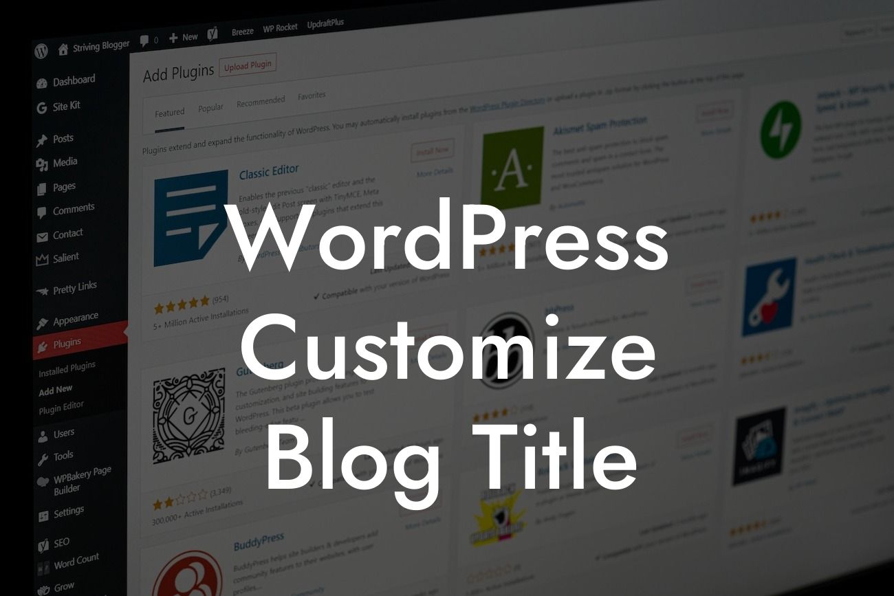 WordPress Customize Blog Title