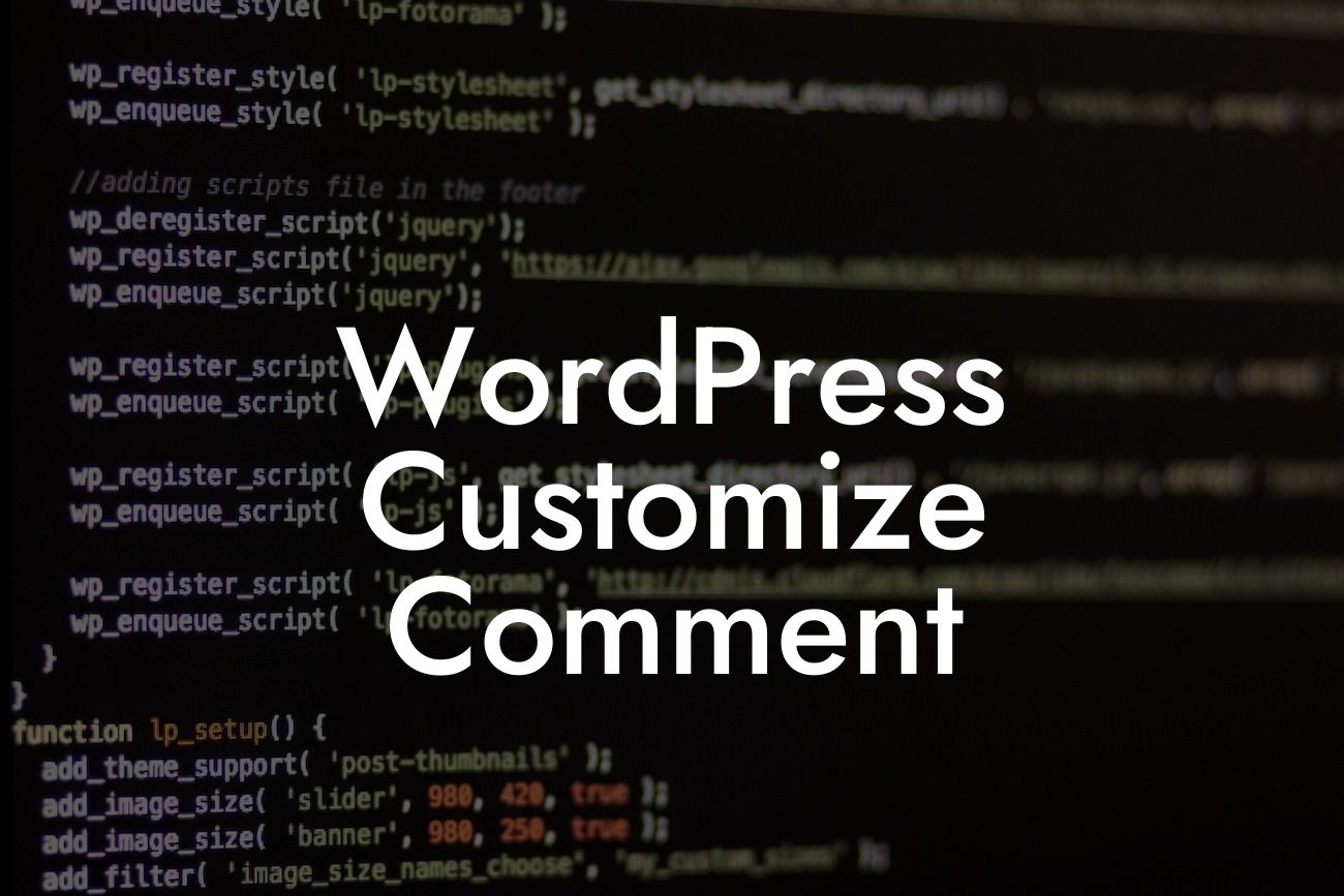 WordPress Customize Comment