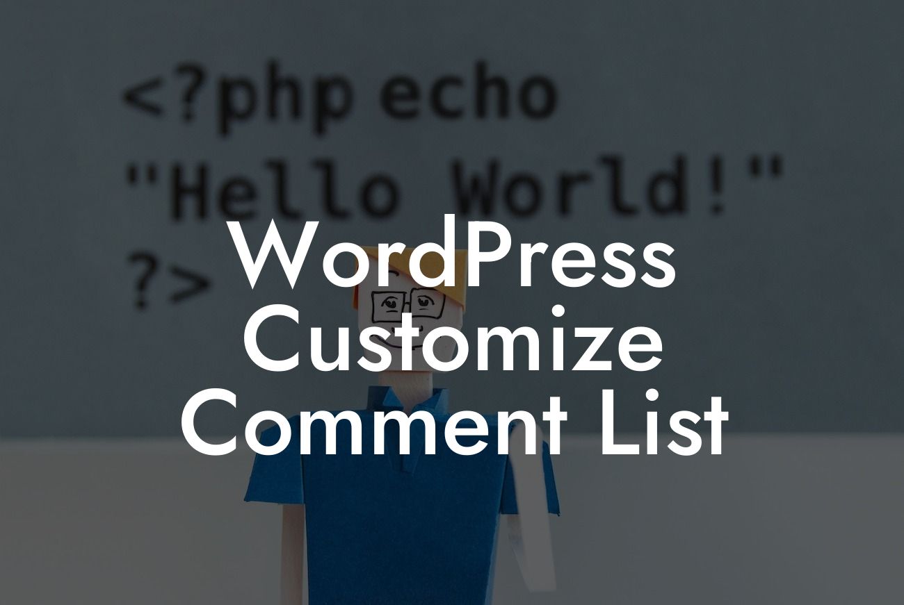 WordPress Customize Comment List