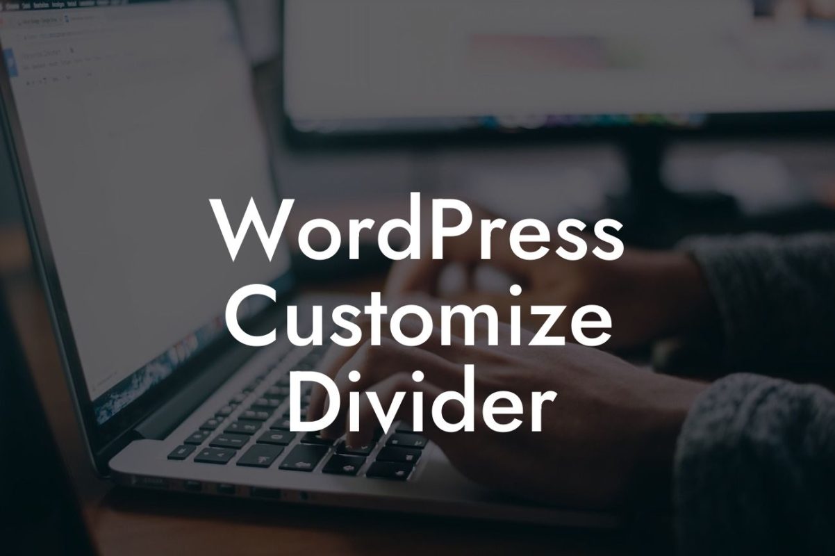 WordPress Customize Divider