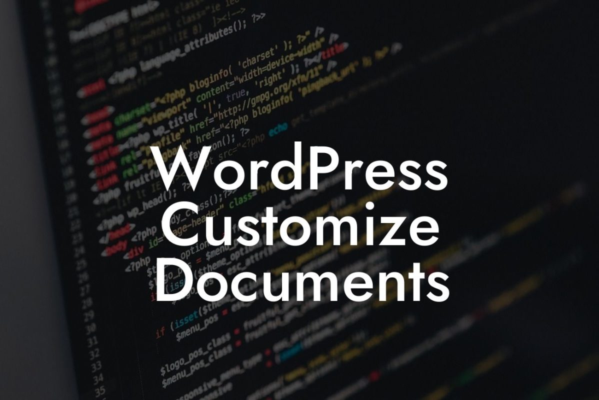 WordPress Customize Documents