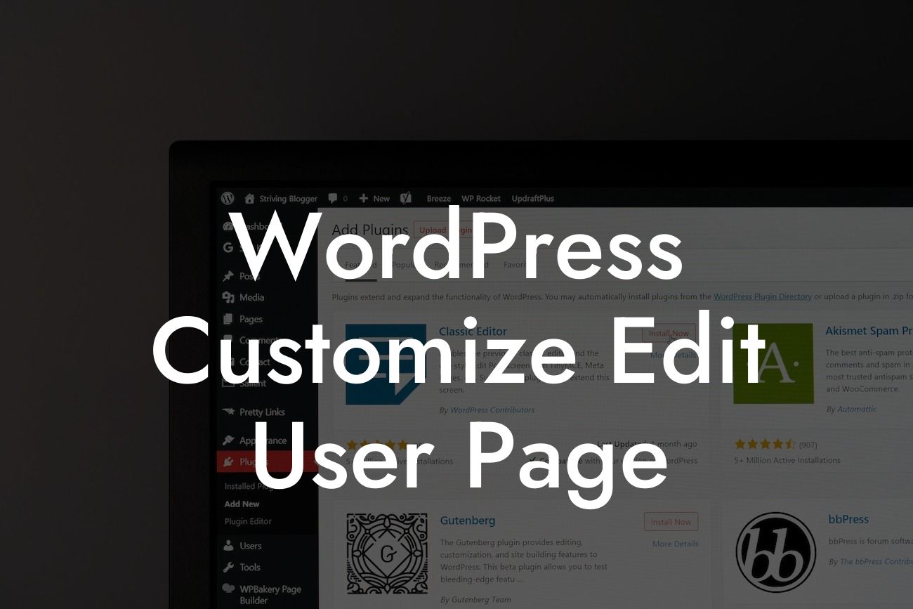 WordPress Customize Edit User Page