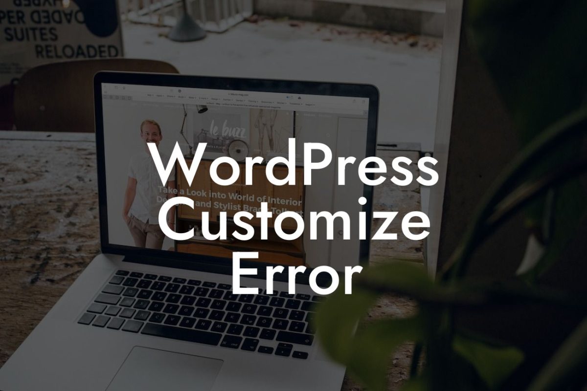 WordPress Customize Error