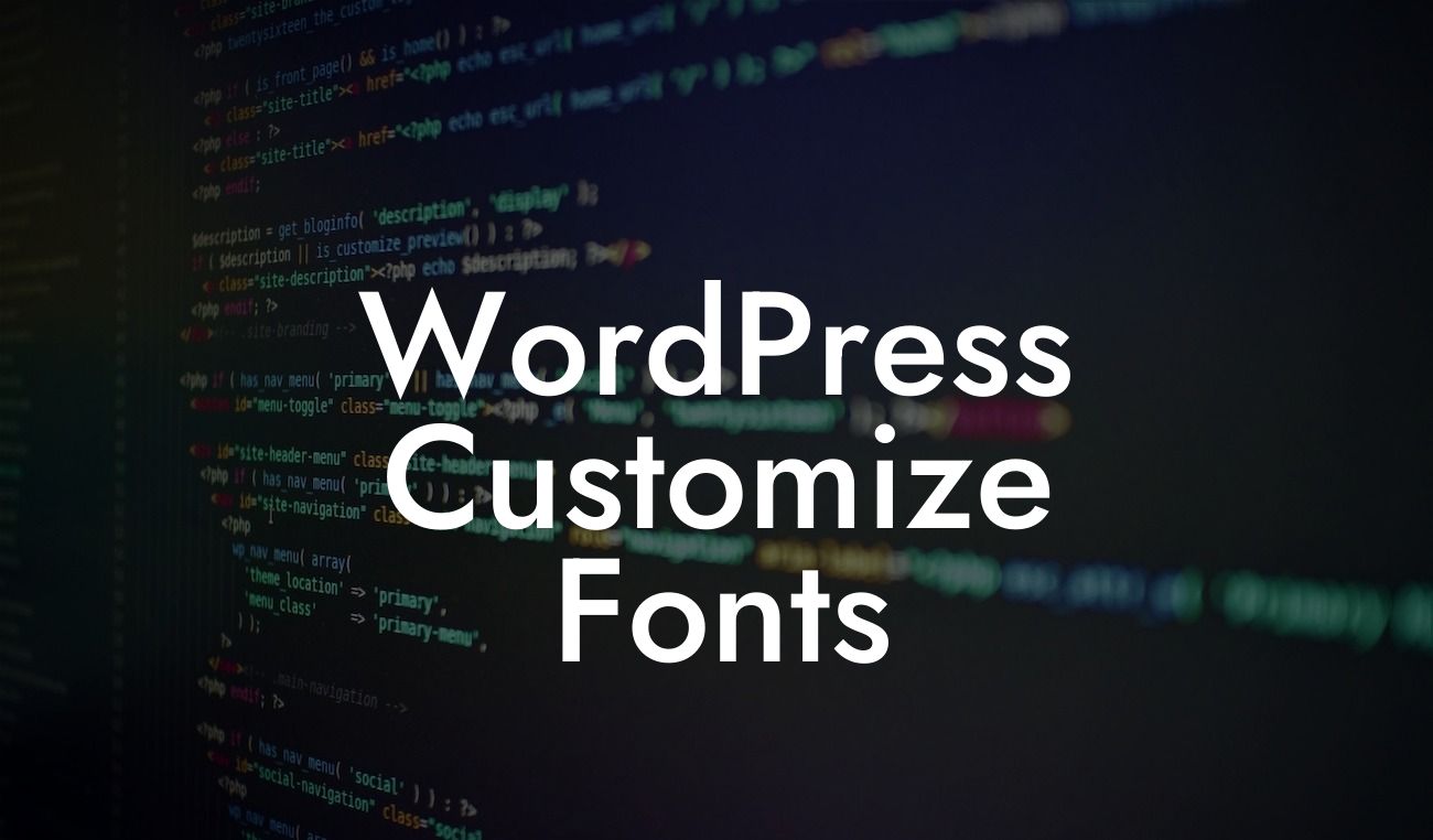 WordPress Customize Fonts