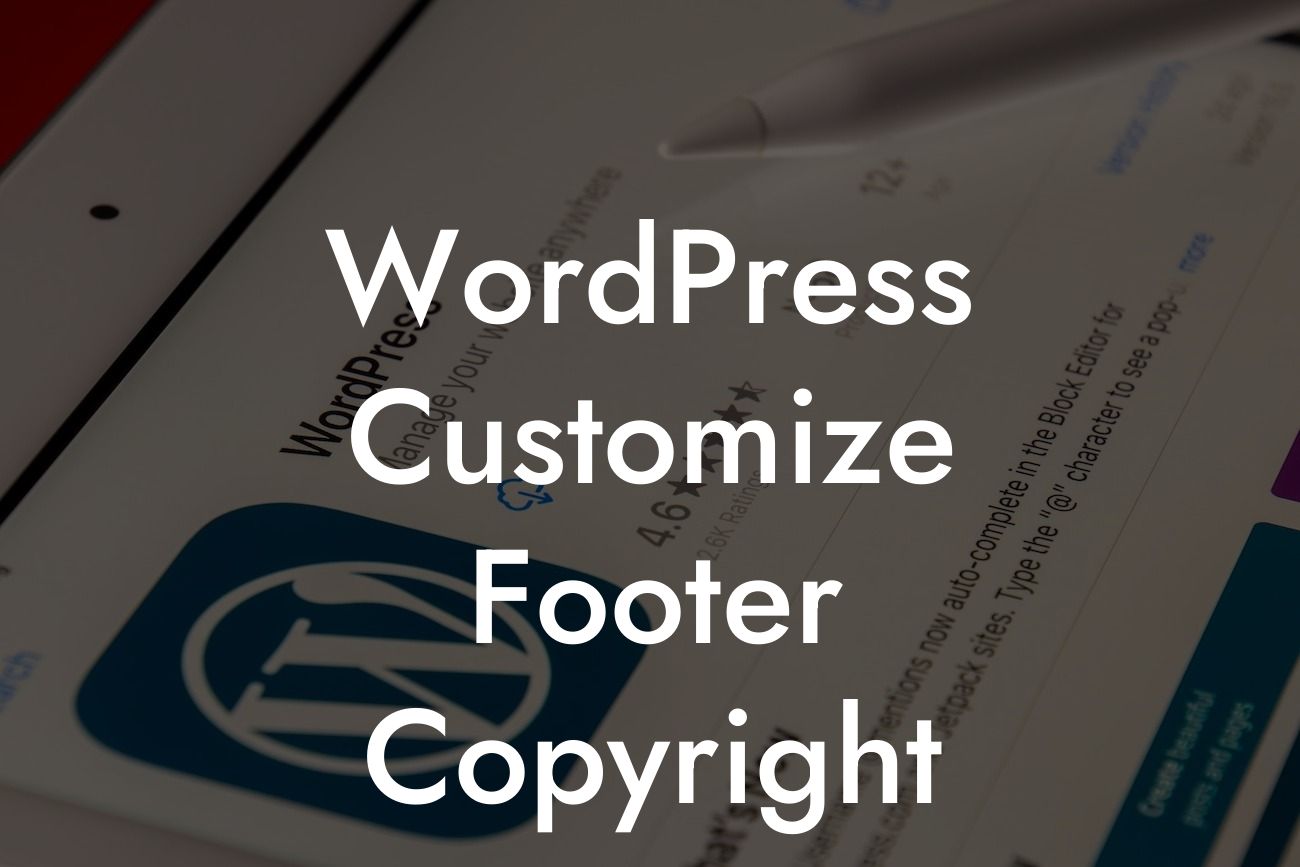 WordPress Customize Footer Copyright