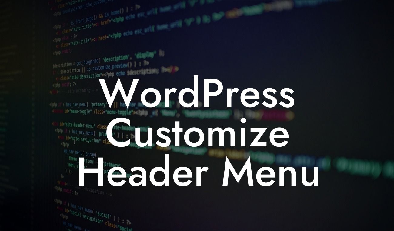 WordPress Customize Header Menu