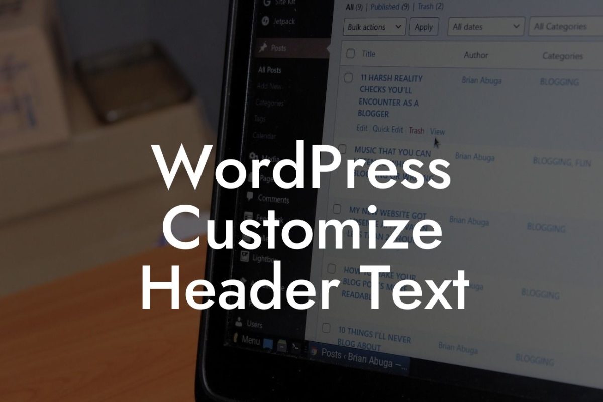 WordPress Customize Header Text