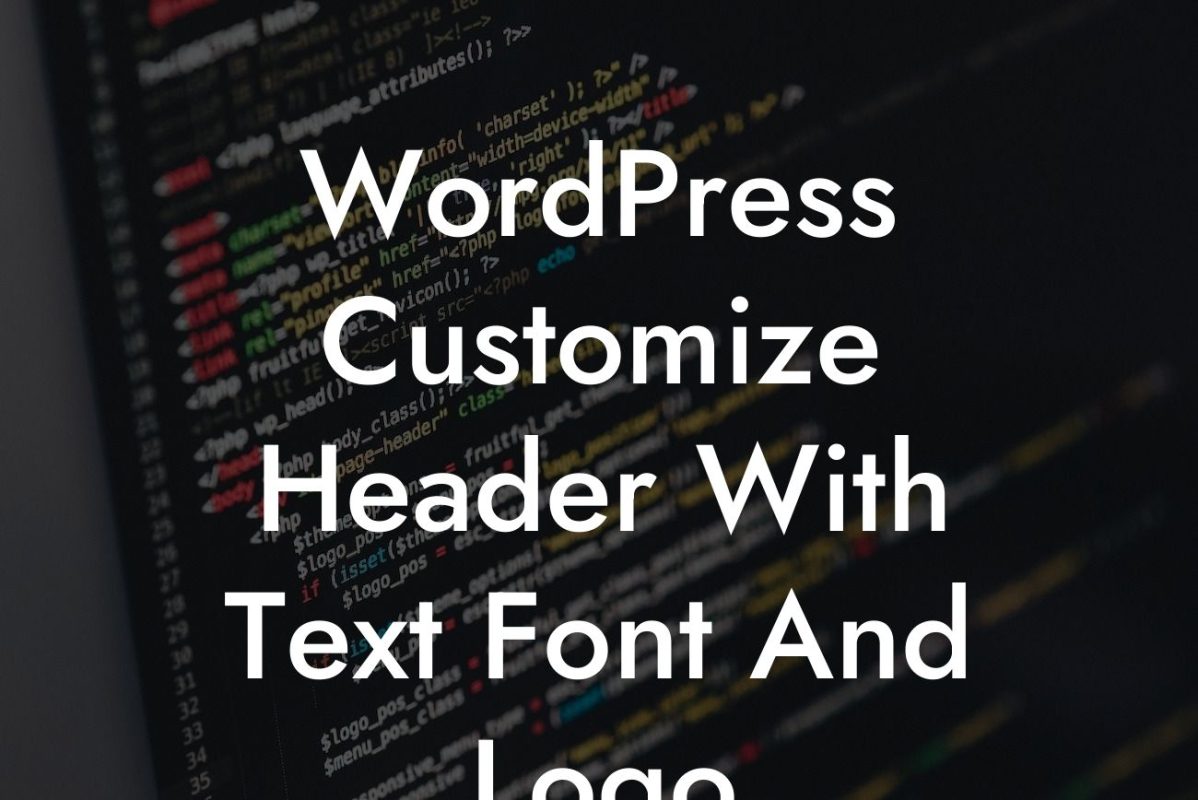 WordPress Customize Header With Text Font And Logo