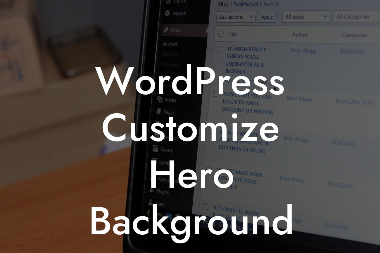 WordPress Customize Hero Background