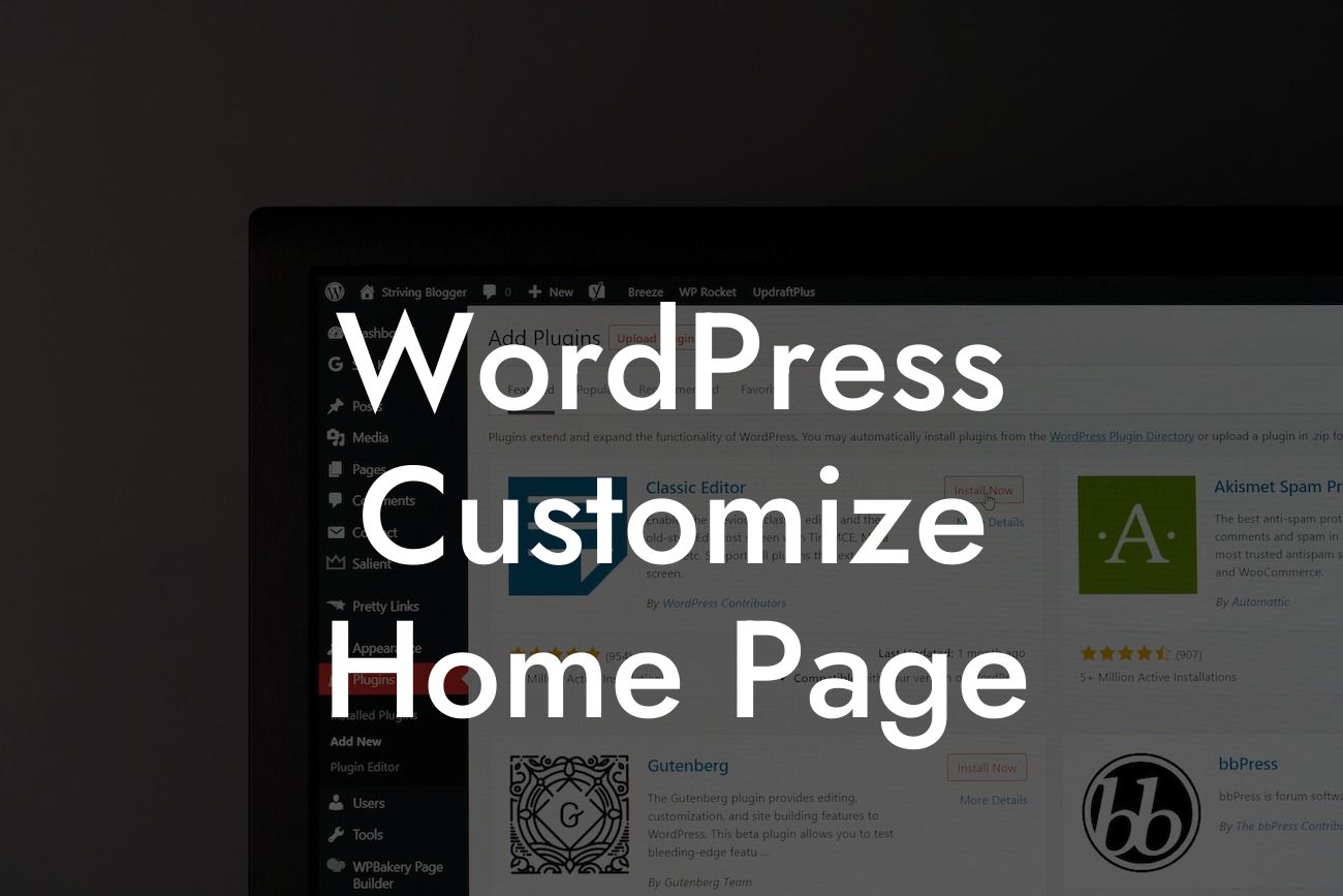 WordPress Customize Home Page