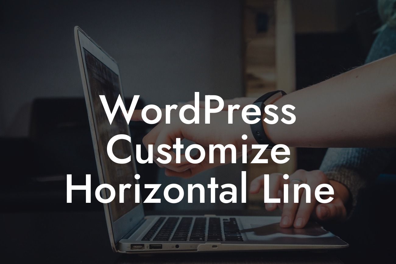 WordPress Customize Horizontal Line