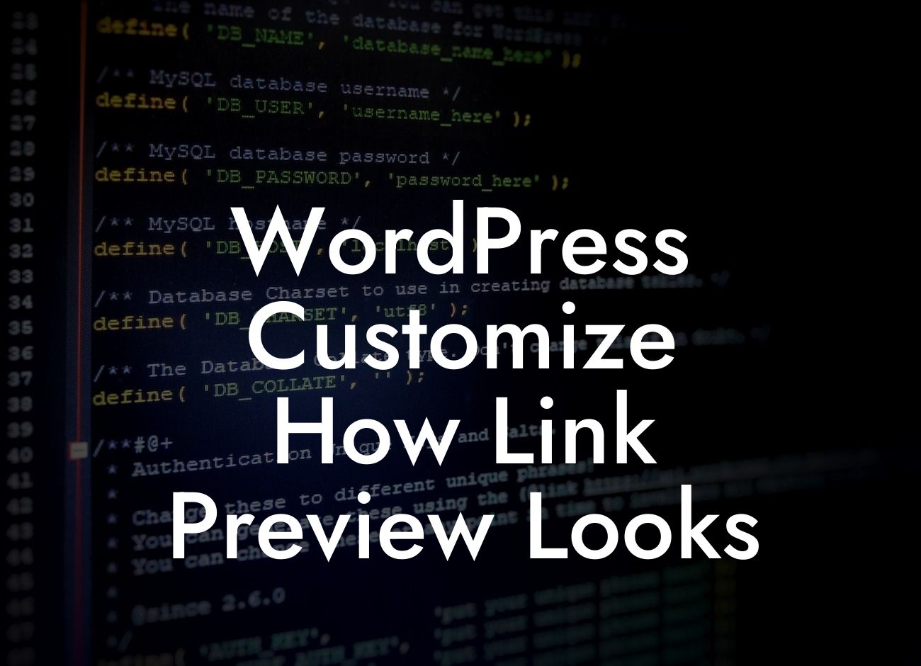 WordPress Customize How Link Preview Looks